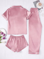 Ensemble Pyjama Trio Satiné Modulable – Reflet Composé