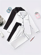 Ensemble Pyjama Chemise et Pantalon Satinés (Lot de 2) – Accord Satiné