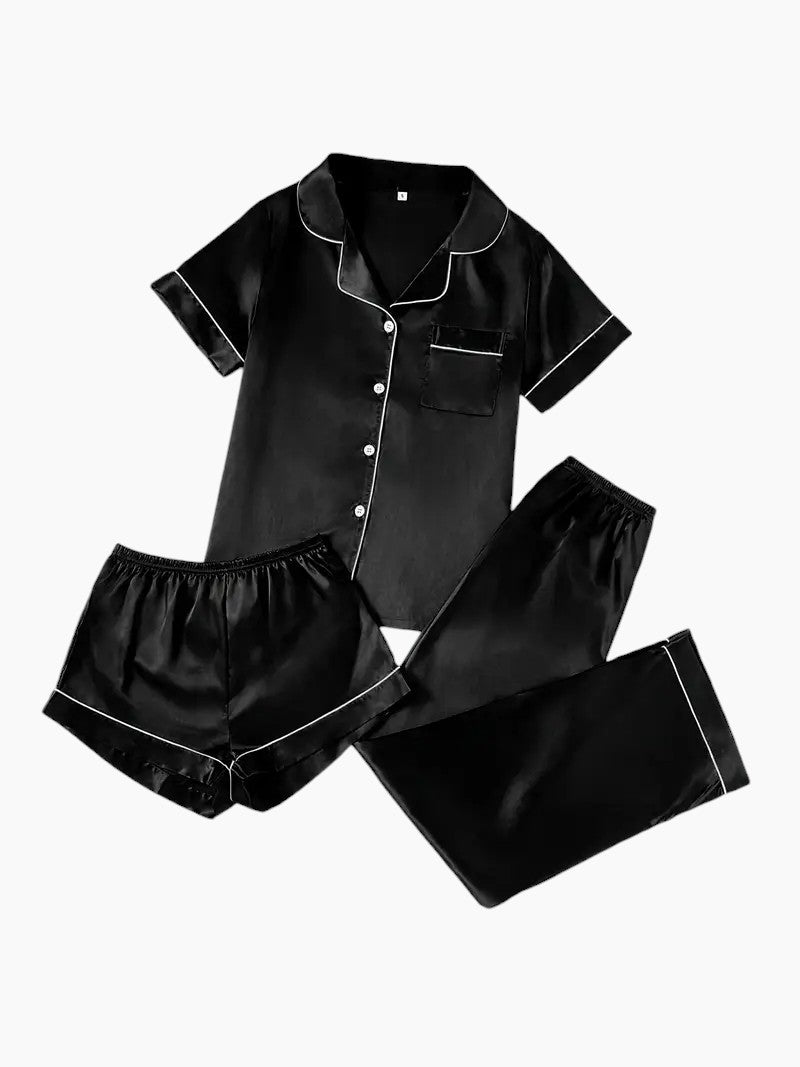 Ensemble Pyjama Trio Satiné Modulable – Reflet Composé