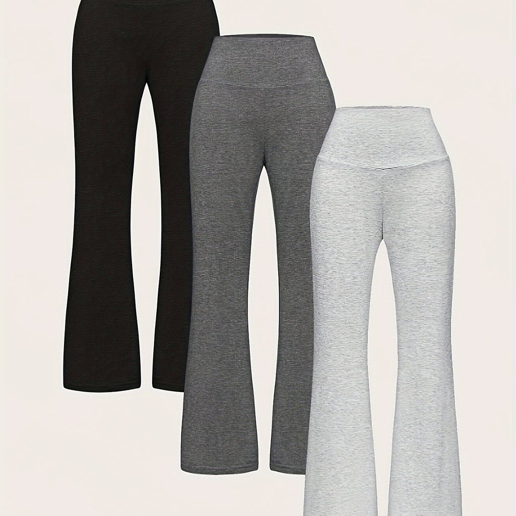 Pantalon Jambes Larges Taille Haute (Lot 3) – Luxe Décontracté