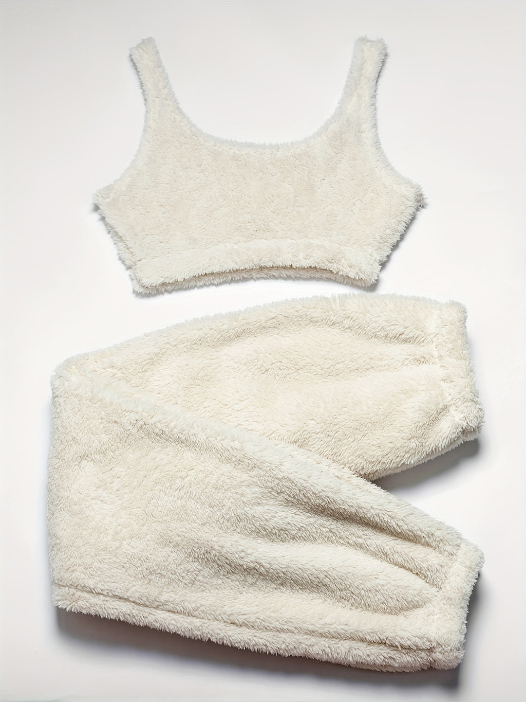 Ensemble Pyjama Polaire Duveteux Débardeur et Pantalon – Cocon Polaire