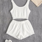 Ensemble Pyjama Court Polaire Top et Short – Nuage Doux