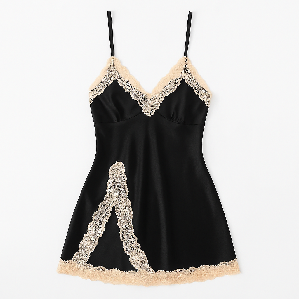 Nuisette Satinée à Bretelles – Lueur de Brume