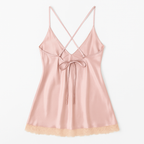 Nuisette Satinée à Bretelles – Lueur de Brume