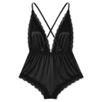 Combinaison Satinée à Dentelle – Aurore Cachée