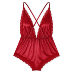 Combinaison Satinée à Dentelle – Aurore Cachée