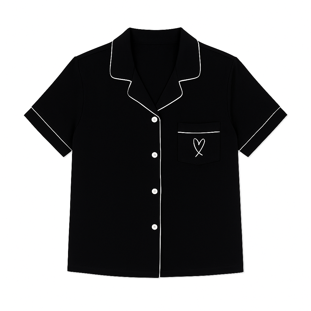 Ensemble Pyjama Chemisier et Pantalon – Tendresse Brodée