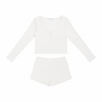 Ensemble Pyjama Manches Longues et Short – Sérénité Côtelée