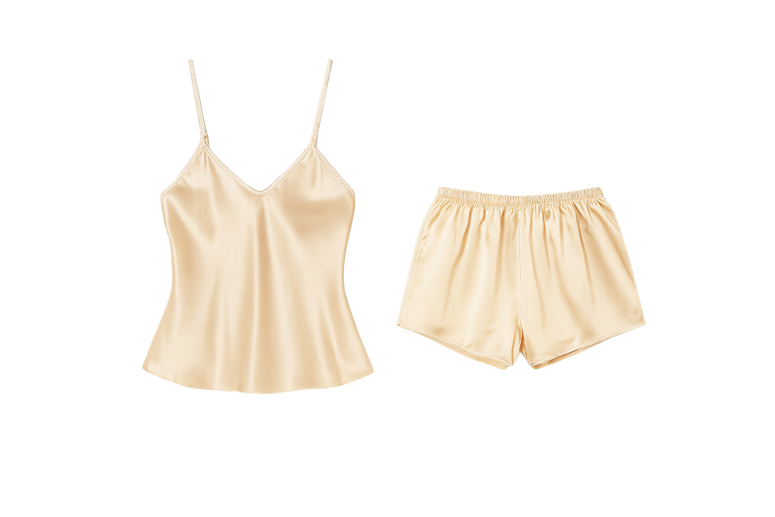 Débardeur et Short Satinés à Dentelle – Brume d’Aurore