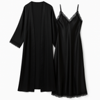 Ensemble Pyjama Satiné Robe et Gilet – Éclat Relié