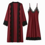 Ensemble Pyjama Satiné Robe et Gilet – Éclat Relié