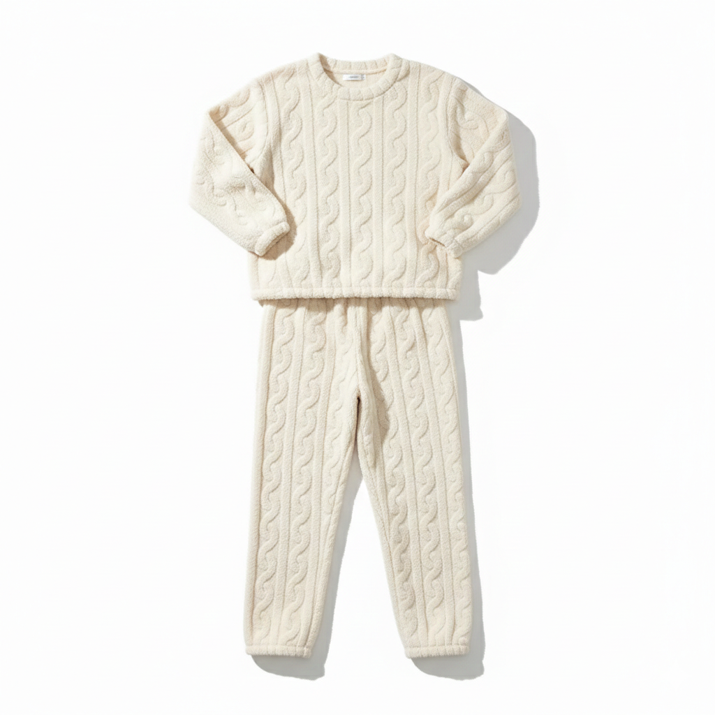 Ensemble Pyjama Polaire Femme Manches Longues Chaud – Douce Étreinte