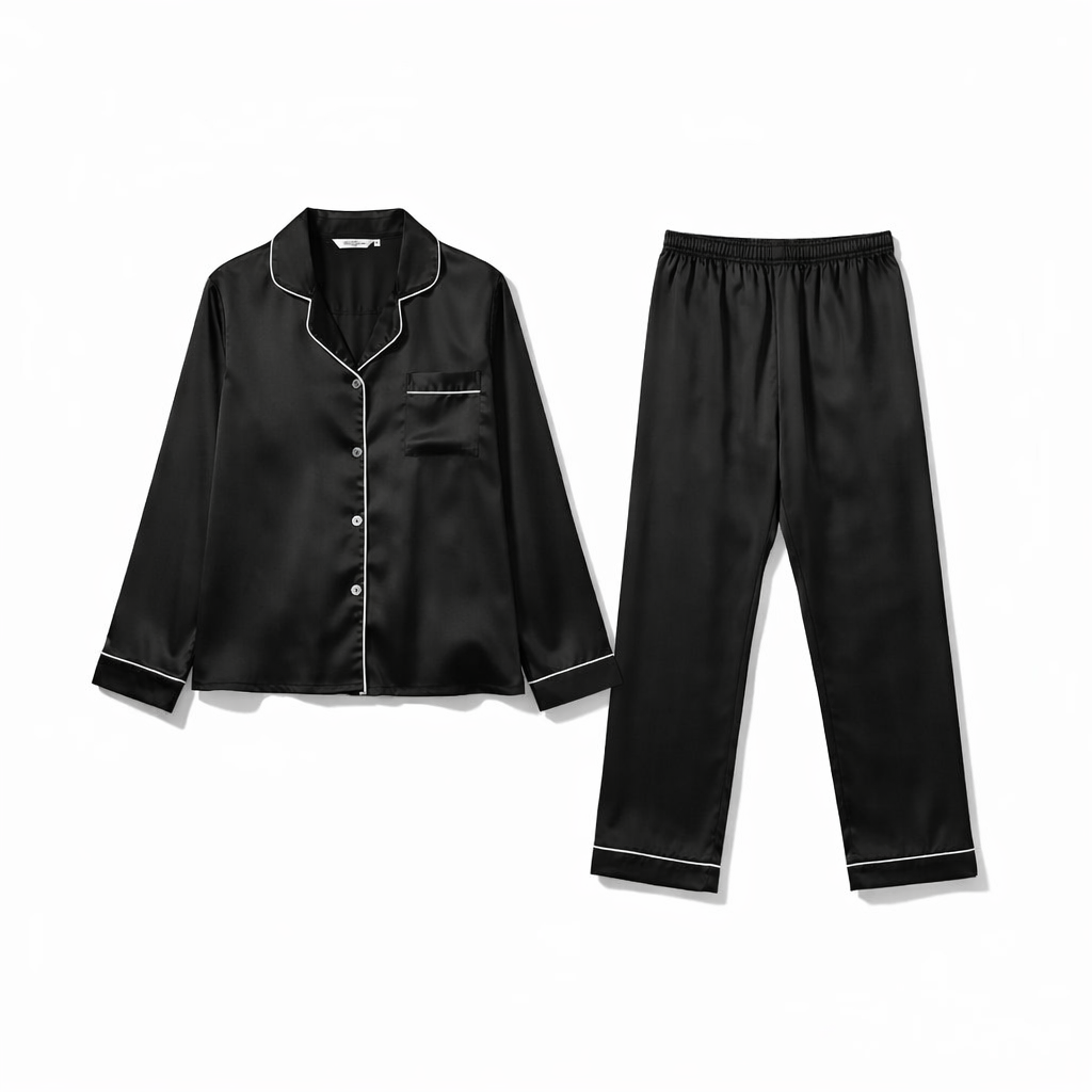 Ensemble Pyjama Satin Femme Chemisier et Pantalon Élégant – Nuit Élégante
