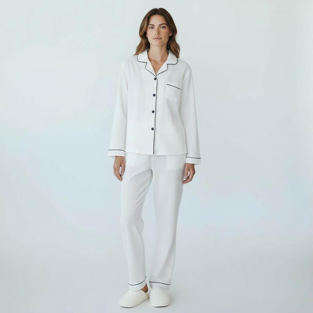 Ensemble Pyjama Long – Élégance Naturelle