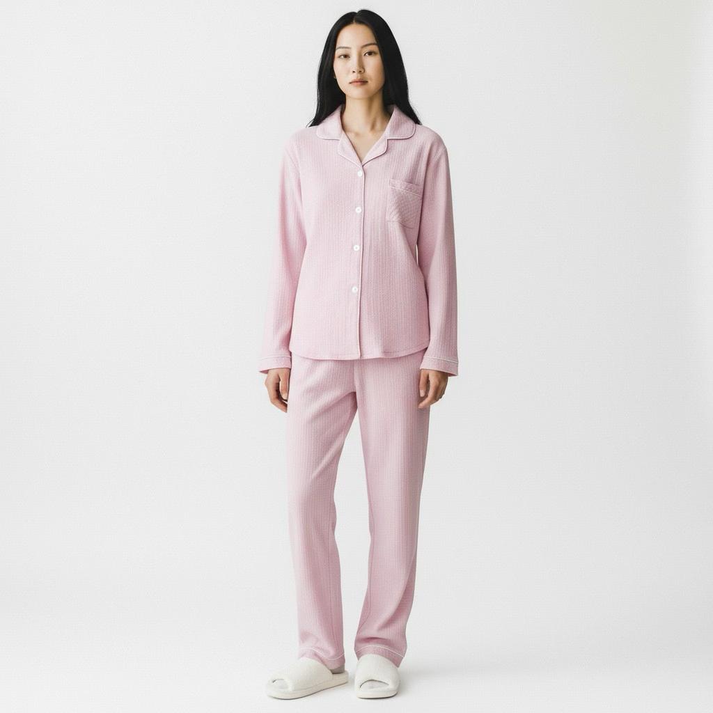 Ensemble Pyjama Long – Élégance Naturelle