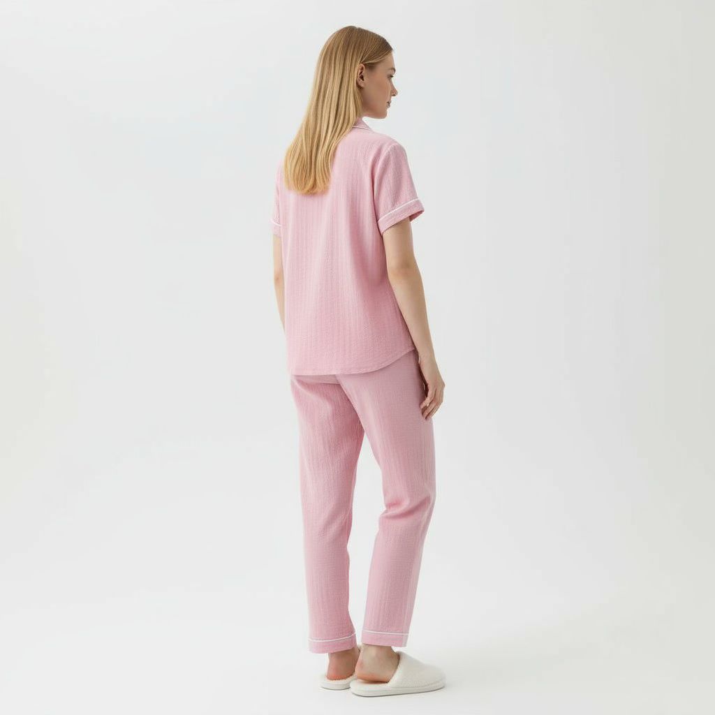 Ensemble Pyjama Chemisier et Pantalon – Tendresse Brodée