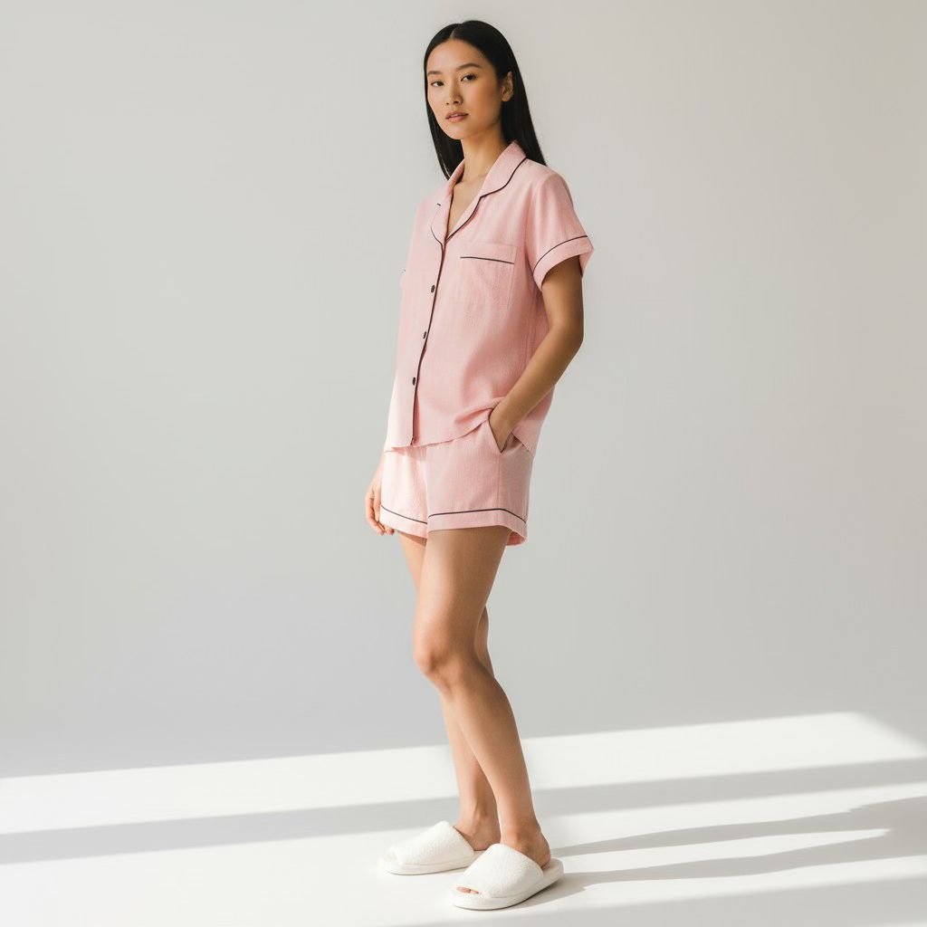 Ensemble  Pyjama Chemise Manches Courtes et Short – Éveil Naturel