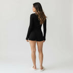 Combishort Côtelée Manches Longues – Caresse Côtelée