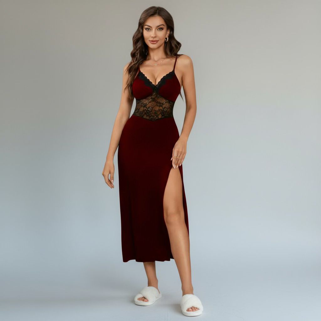 Robe de Nuit en Dentelle – Nuit Étoilée