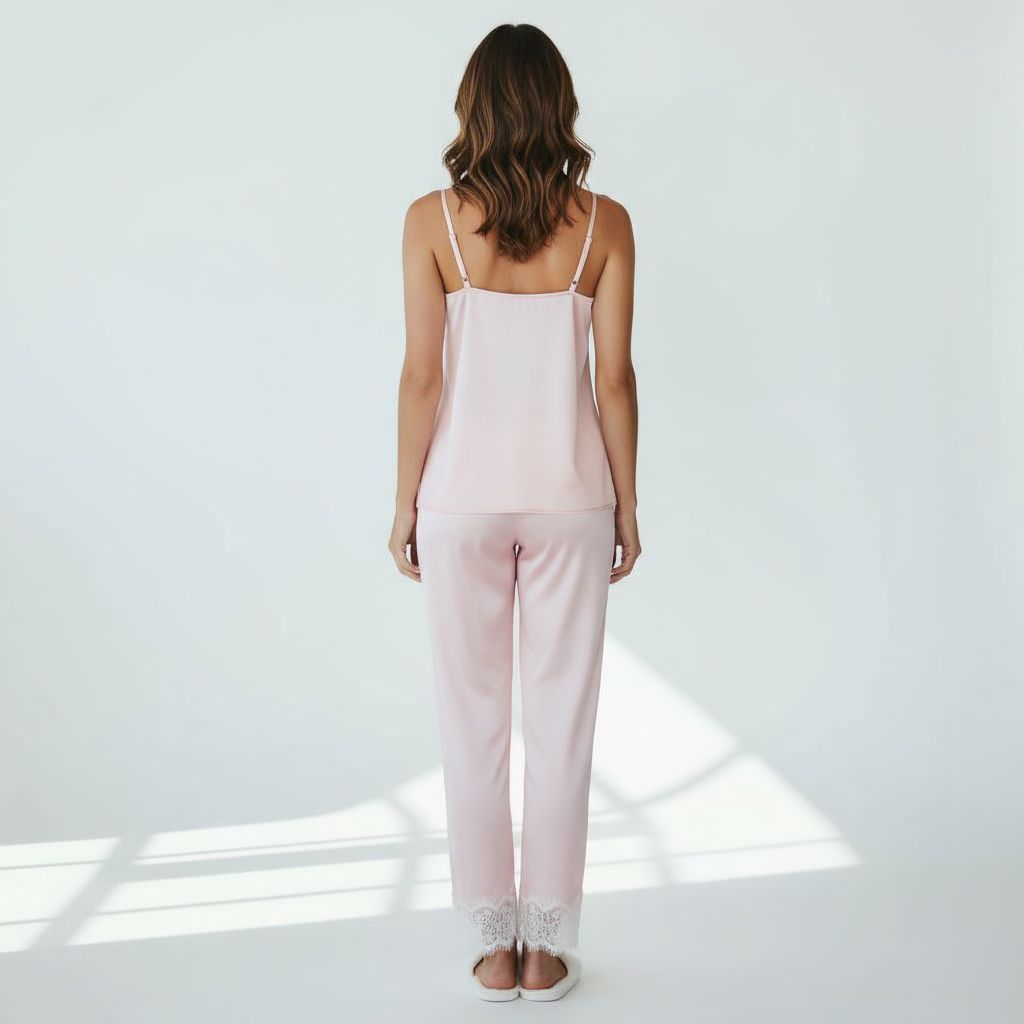 Ensemble Pyjama Satiné et Dentelle – Douce Séduction