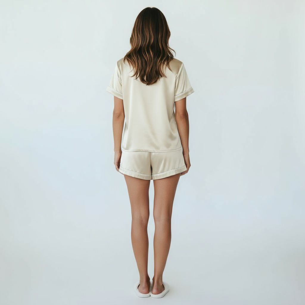 Ensemble Pyjama Chemisier et Short Satinés – Satin d’Aurore