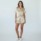 Ensemble Pyjama Chemisier et Short Satinés – Satin d’Aurore