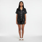 Ensemble Pyjama Chemisier et Short Satinés – Satin d’Aurore