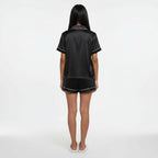 Ensemble Pyjama Chemisier et Short Satinés – Satin d’Aurore