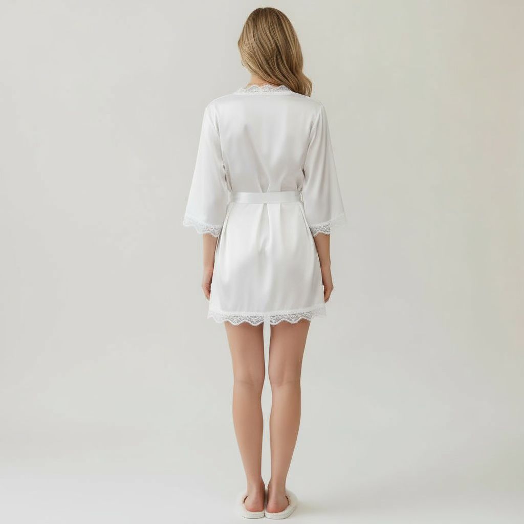 Chemise de Nuit Satinée à Dentelle – Aurore Silencieuse