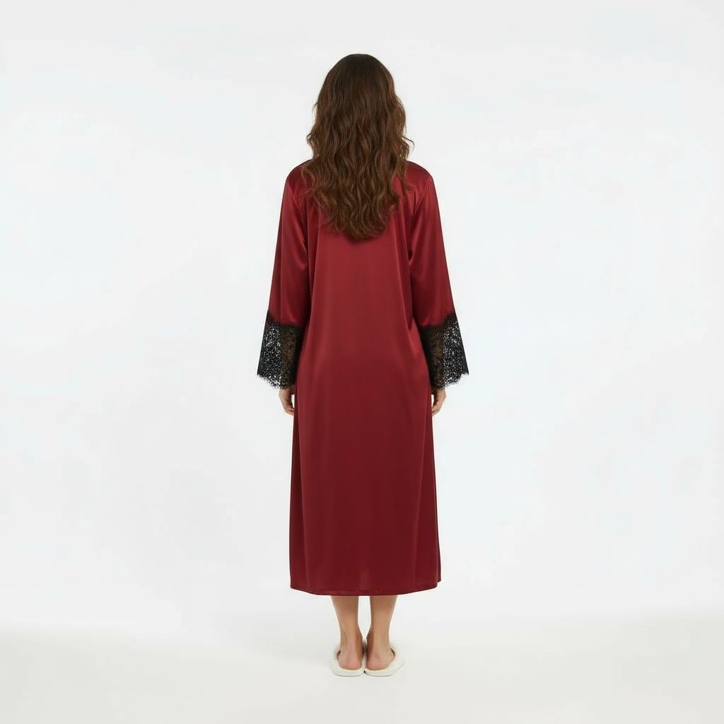 Ensemble Pyjama Satiné Robe et Gilet – Éclat Relié