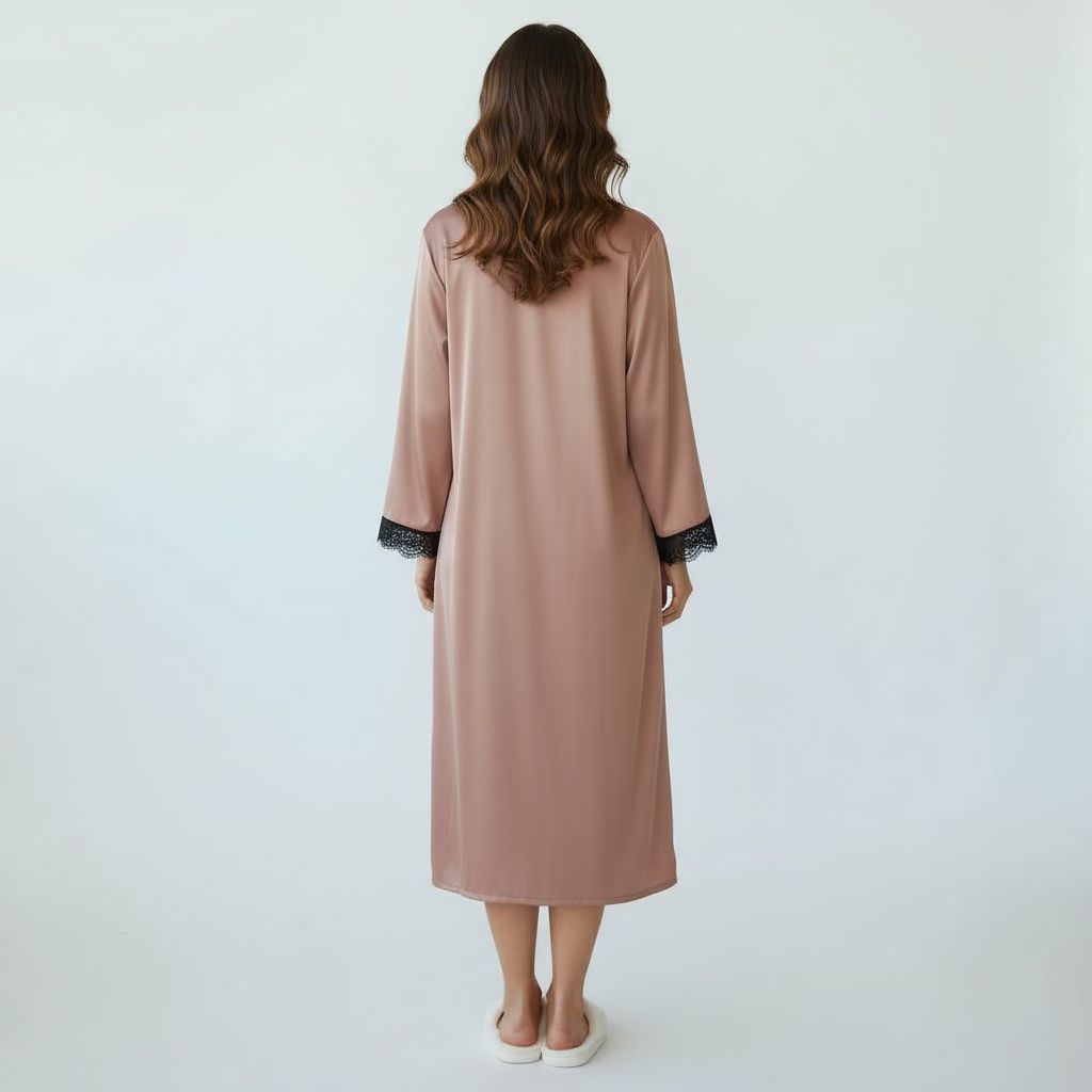 Ensemble Pyjama Satiné Robe et Gilet – Éclat Relié