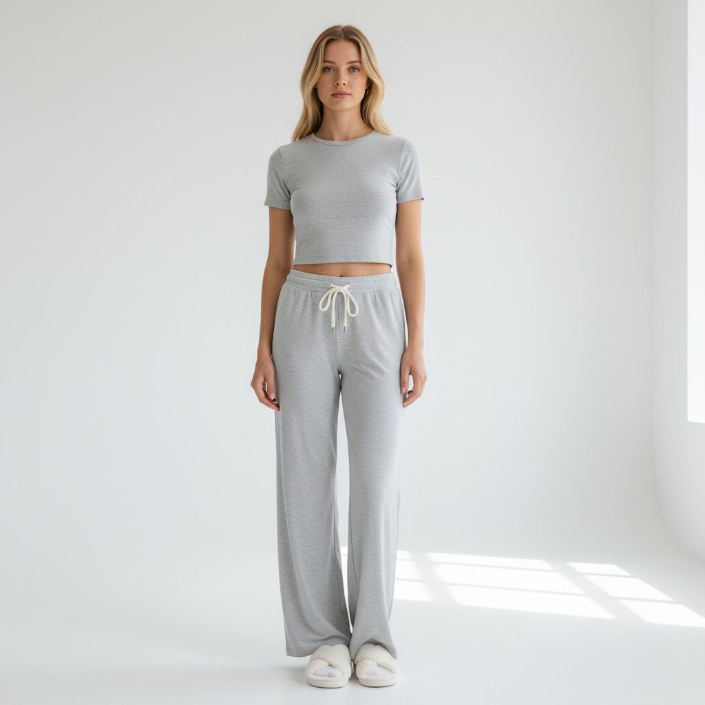 Ensemble Pyjama T-shirt et Pantalon – Fraîcheur Élégante