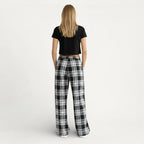 Pantalon Pyjama à Carreaux Taille Nouée – Charme Douillet