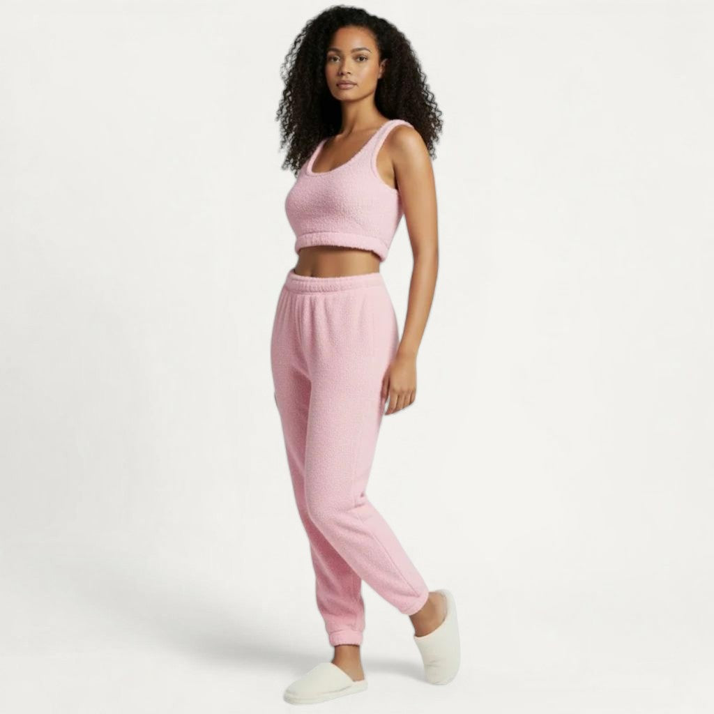 Ensemble Pyjama Polaire Femme Débardeur et Pantalon Chaud – Cocon Polaire