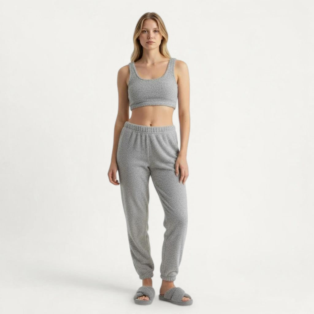 Ensemble Pyjama Polaire Femme Débardeur et Pantalon Chaud – Cocon Polaire