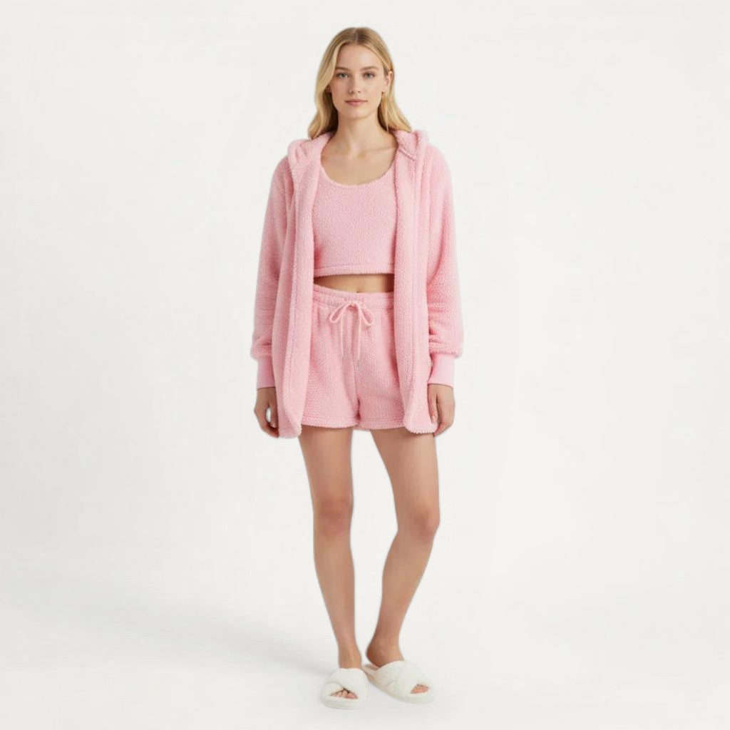 Ensemble Pyjama Polaire Femme 3 Pièces Chaud – Douce Évasion