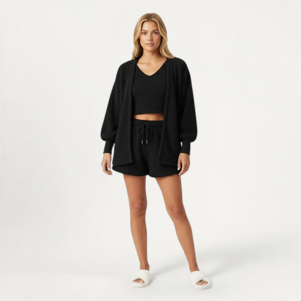 Ensemble Pyjama Polaire Femme 3 Pièces Chaud – Douce Évasion