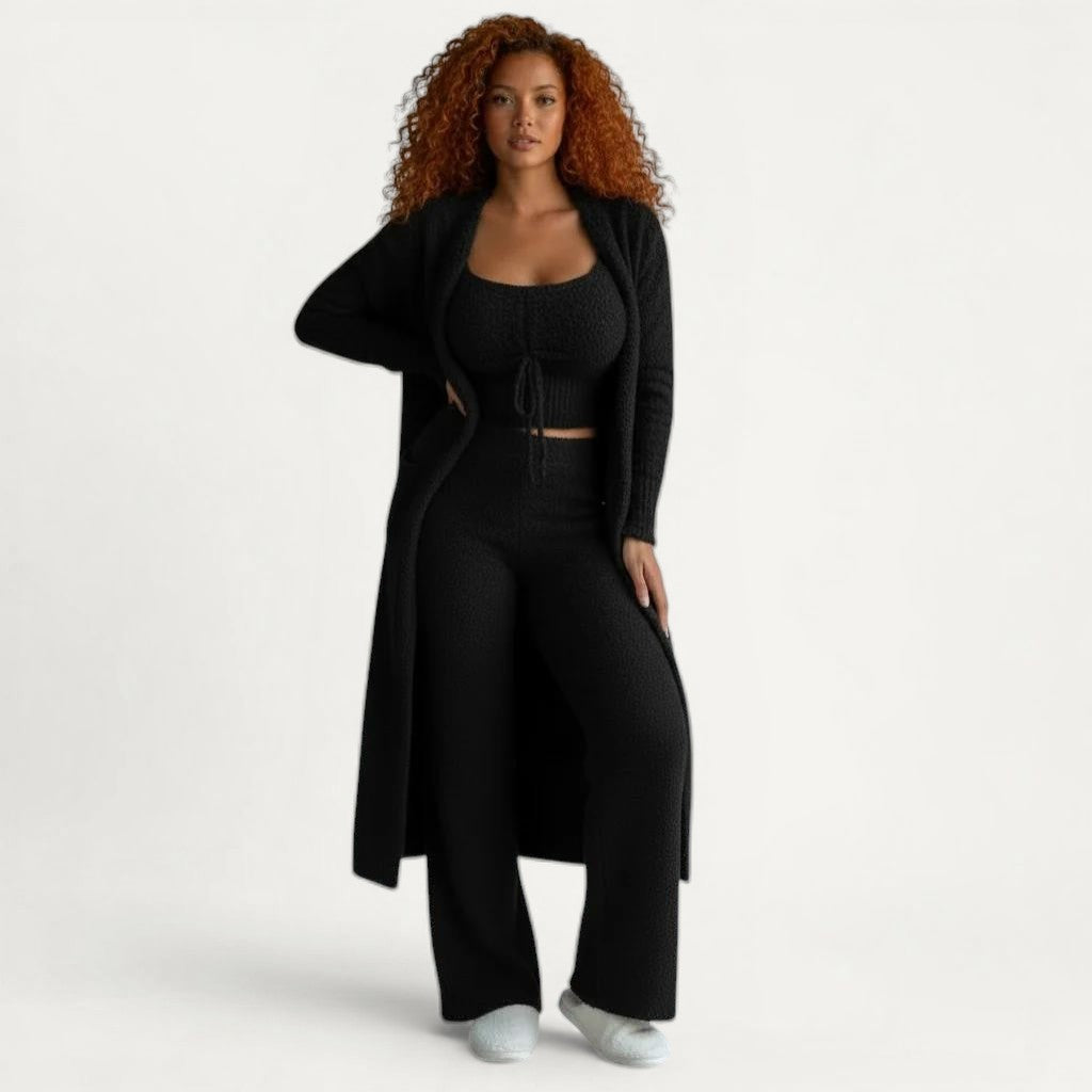 Ensemble Pyjama Femme 3 Pièces Cocooning Chaud – Confort Quotidien