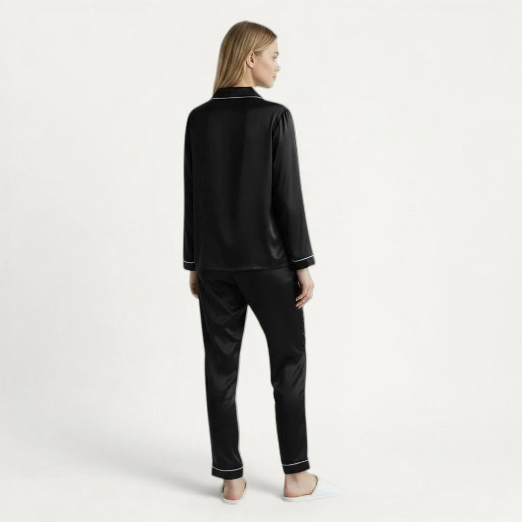Ensemble Pyjama Satin Femme Chemisier et Pantalon Élégant – Nuit Élégante