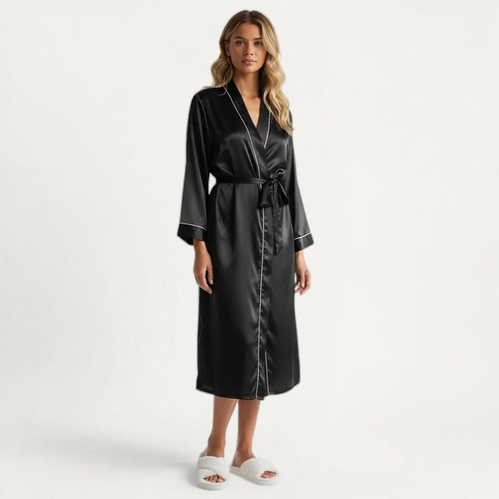 Chemise de Nuit Satin Femme Longue Élégante – Clair de Brume