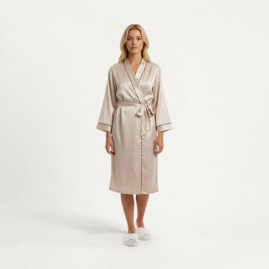 Chemise de Nuit Satin Femme Longue Élégante – Clair de Brume