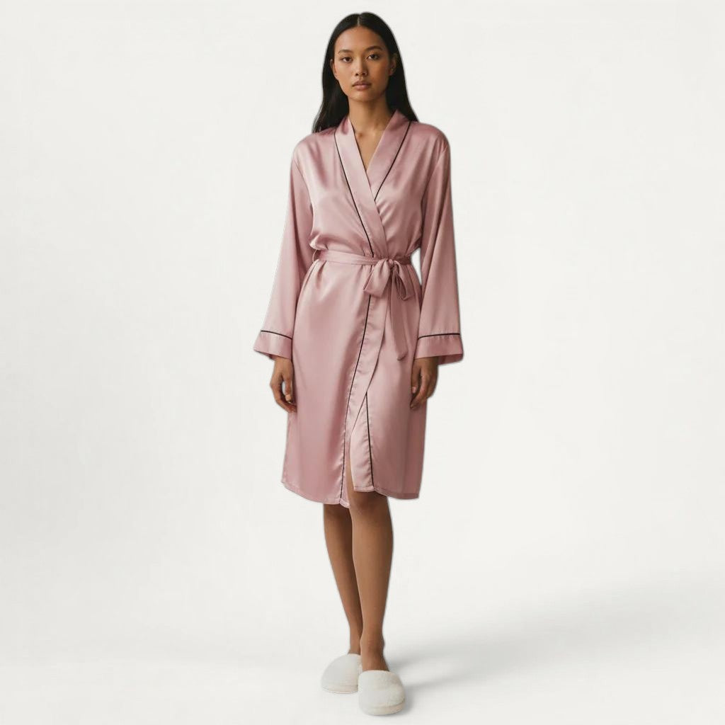 Chemise de Nuit Satin Femme Longue Élégante – Clair de Brume