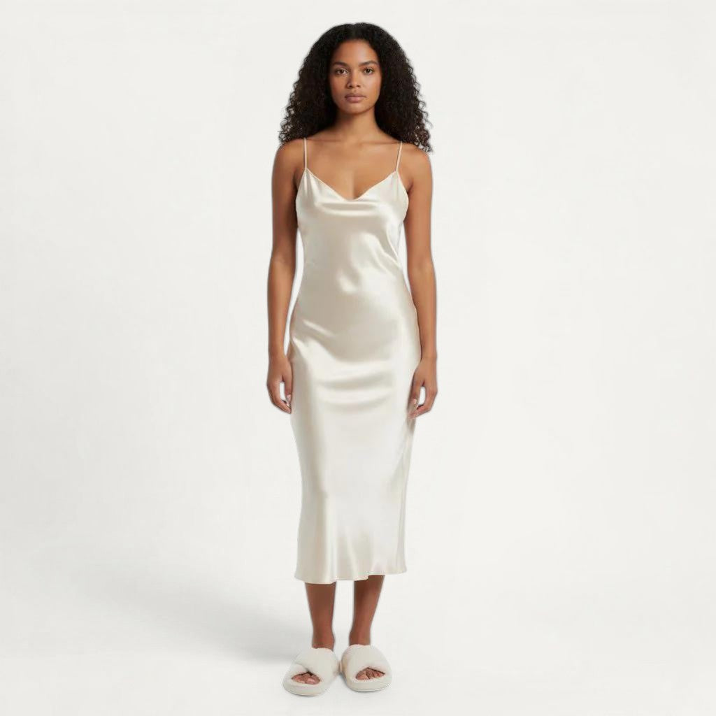 Nuisette Satin Femme Longue Élégante – Brume Douce