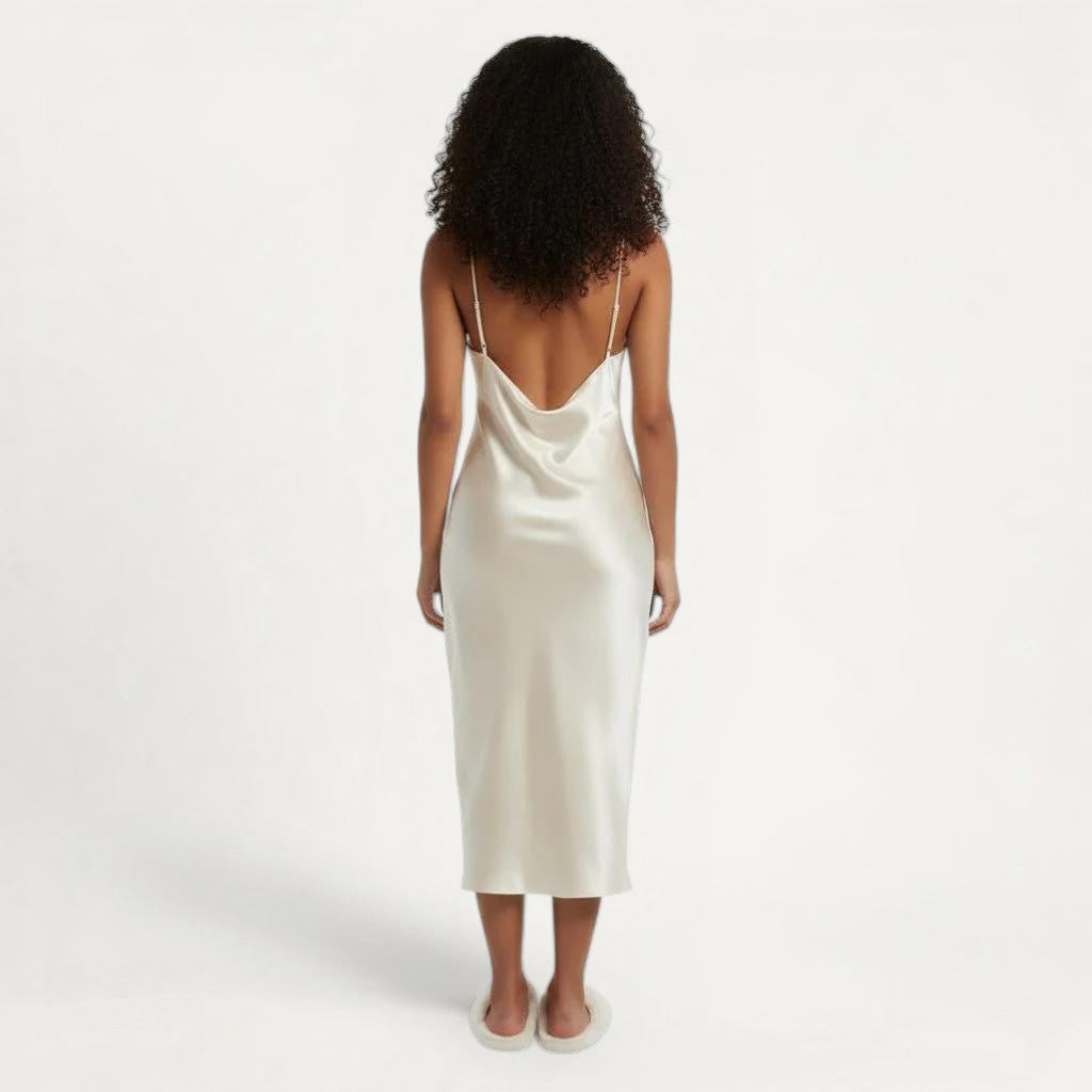 Nuisette Satin Femme Longue Élégante – Brume Douce