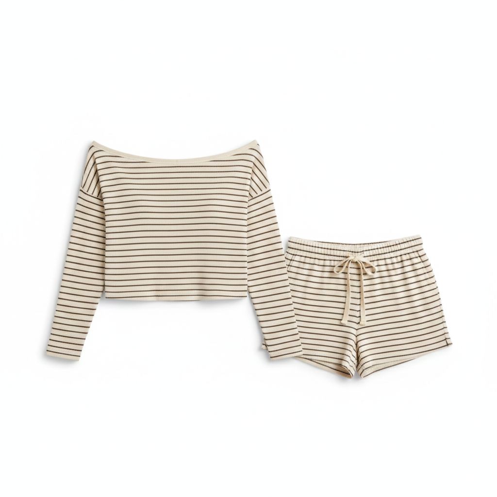 Pyjama Shorty à Rayures - Brise Légère