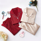 Ensemble Pyjama Chemise et Pantalon Satinés (Lot de 2) – Accord Satiné