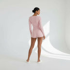 Combishort Pyjama Côtelée Manches Longues – Caresse Côtelée