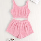 Ensemble Pyjama Court Polaire Top et Short – Nuage Doux