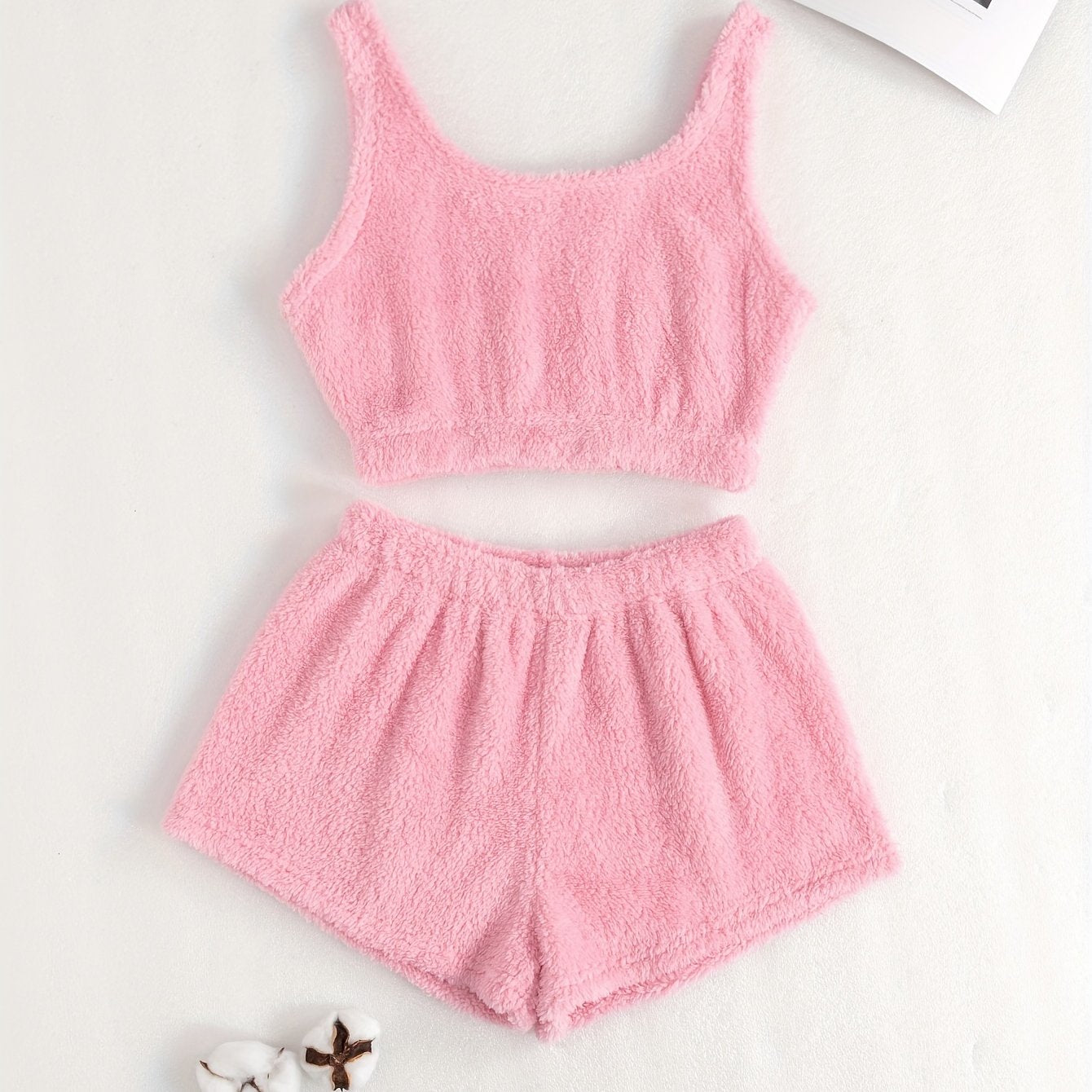 Ensemble Pyjama Court Polaire Top et Short – Nuage Doux