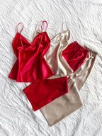 Ensemble Pyjama Débardeur et Pantalon Satinés (Lot de 2) – Reflet Satiné